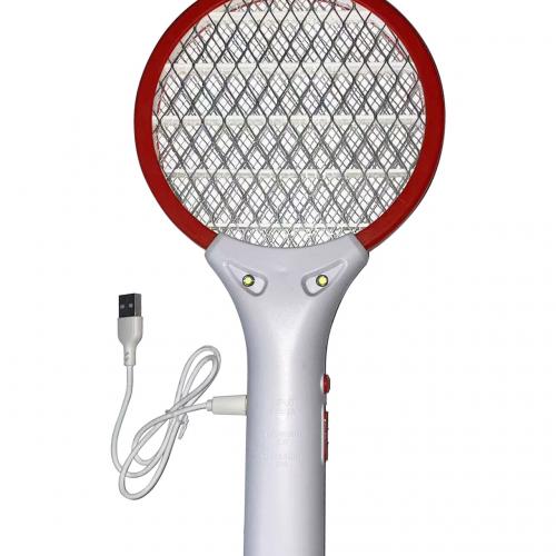 JH-M01 USB rechargeable mosquito swatter with 2 led
